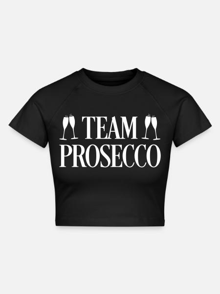 Team Prosecco - Cropped Frauen Organic T-Shirt - Schwarz