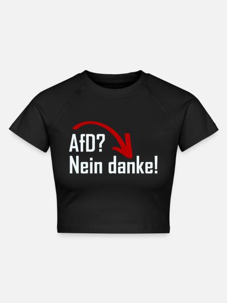 AfD? Nein danke! - Cropped Frauen Organic T-Shirt - Schwarz