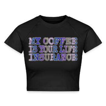 coffee bday awesome birthday present idea present - Cropped Frauen Organic T-Shirt - Schwarz - Vorne - AI Model Female 172 light (172cm)