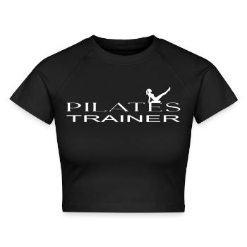 Pilates Trainer - Cropped Frauen Organic T-Shirt - Schwarz - Vorne - AI Model Female 172 light (172cm)