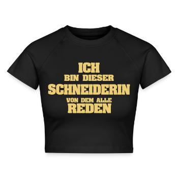 Schneiderin als Beruf - Cropped Frauen Organic T-Shirt - Schwarz - Vorne - AI Model Female 172 light (172cm)