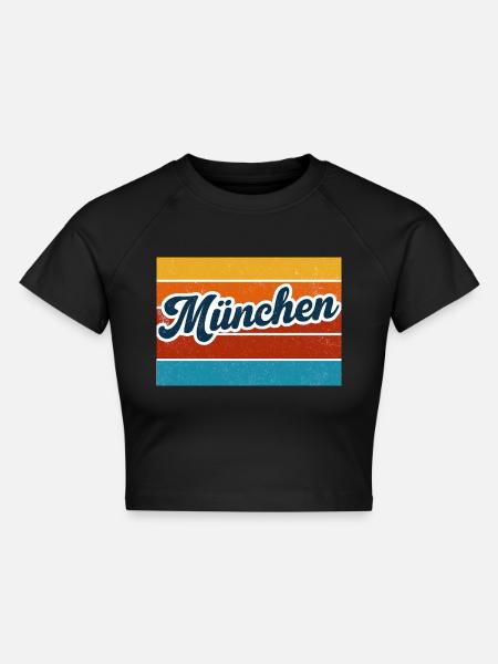 MÜNCHEN - MUNICH - Cropped Frauen Organic T-Shirt - Schwarz