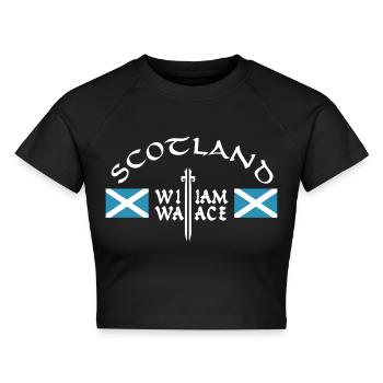 Scotland William Wallace - Cropped Frauen Organic T-Shirt - Schwarz - Vorne - AI Model Female 172 light (172cm)