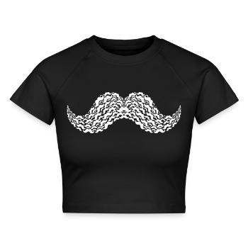 Moustache Overload - Cropped Frauen Organic T-Shirt - Schwarz - Vorne - AI Model Female 172 light (172cm)