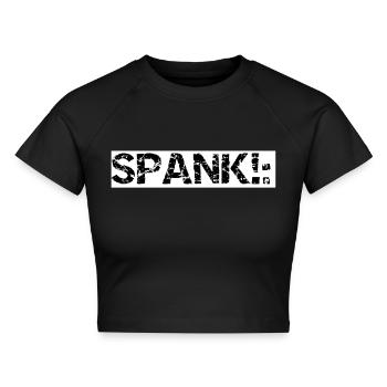 Spank - Cropped Frauen Organic T-Shirt - Schwarz - Vorne - AI Model Female 172 light (172cm)