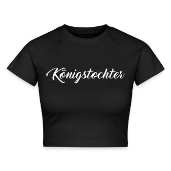 Königstochter - Christliche Designs - Bibel - Gott - Cropped Frauen Organic T-Shirt - Schwarz - Vorne - AI Model Female 172 light (172cm)