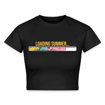 Sommer Ladebalken - Cropped Frauen Organic T-Shirt - Schwarz - Vorne - AI Model Female 172 light (172cm)