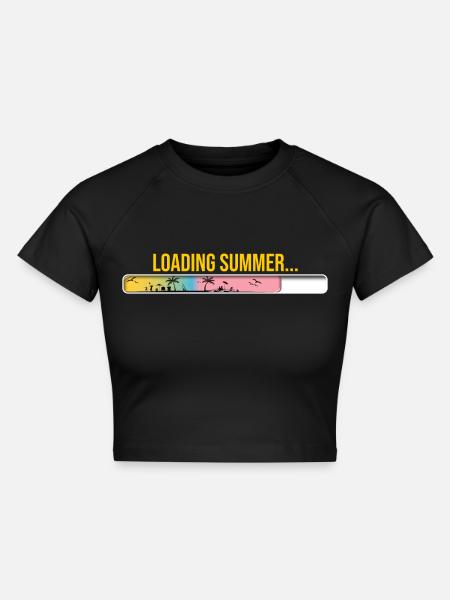 Sommer Ladebalken - Cropped Frauen Organic T-Shirt - Schwarz