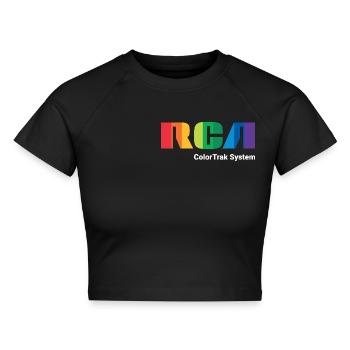 RCA ColorTrak System - Cropped Frauen Organic T-Shirt - Schwarz - Vorne - AI Model Female 172 light (172cm)