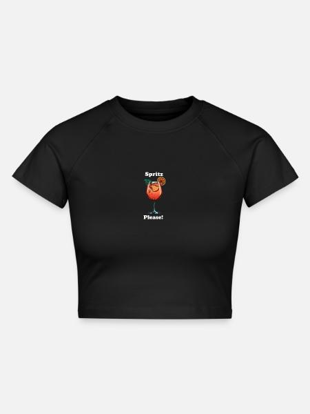 Spritz Please! - Cropped Frauen Organic T-Shirt - Schwarz