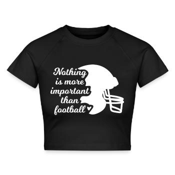 Football Inspiration - Cropped Frauen Organic T-Shirt - Schwarz - Vorne - AI Model Female 172 light (172cm)