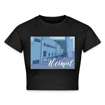 Giesing // Illustration - Cropped Frauen Organic T-Shirt - Schwarz - Vorne - AI Model Female 172 light (172cm)