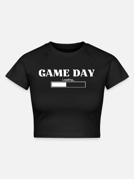 Game Day loading - Cropped Frauen Organic T-Shirt - Schwarz