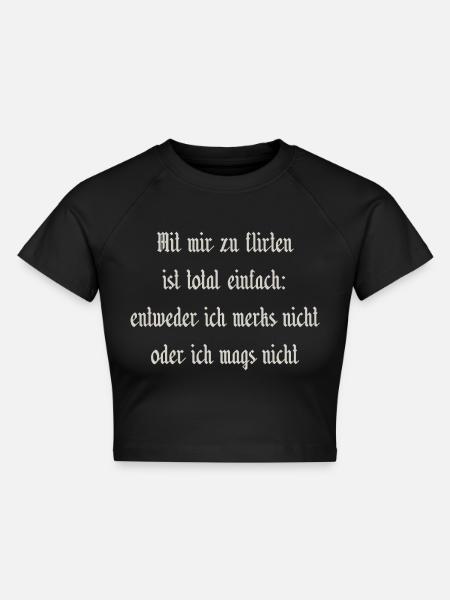 Flirt - Cropped Frauen Organic T-Shirt - Schwarz