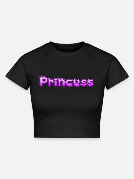 Text Princess - Cropped Frauen Organic T-Shirt - Schwarz