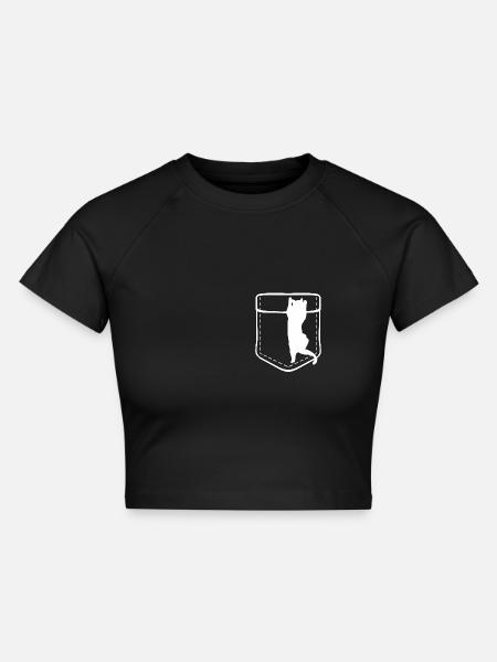 Freche Miezekatze - Cropped Frauen Organic T-Shirt - Schwarz