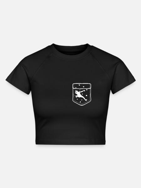 an der Kletterwand - Cropped Frauen Organic T-Shirt - Schwarz