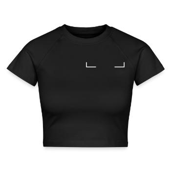 Logo strich - Cropped Frauen Organic T-Shirt - Schwarz - Vorne - AI Model Female 172 light (172cm)