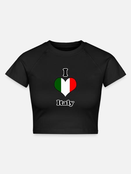 I love italy - Cropped Frauen Organic T-Shirt - Schwarz
