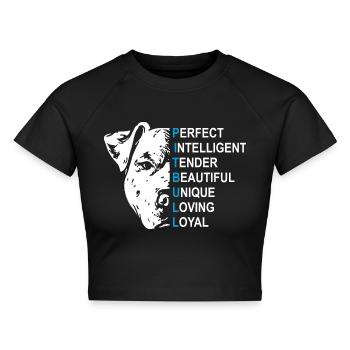 Pitbull - Cropped Frauen Organic T-Shirt - Schwarz - Vorne - AI Model Female 172 light (172cm)