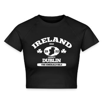 Dublin, Irland. Klassisches irisches Design - Cropped Frauen Organic T-Shirt - Schwarz - Vorne - AI Model Female 172 light (172cm)