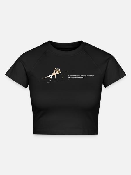 Change - Cropped Frauen Organic T-Shirt - Schwarz
