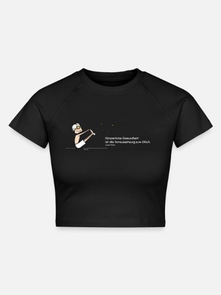 Körperliche Gesundheit - Cropped Frauen Organic T-Shirt - Schwarz