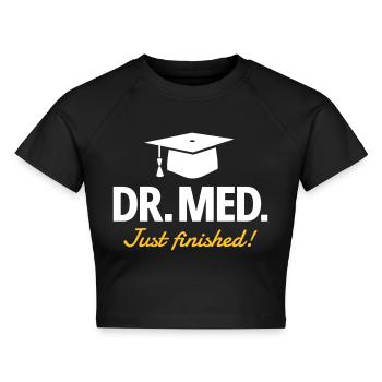 Dr. med. - Doktorhut - Cropped Frauen Organic T-Shirt - Schwarz - Vorne - AI Model Female 172 light (172cm)