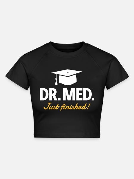 Dr. med. - Doktorhut - Cropped Frauen Organic T-Shirt - Schwarz