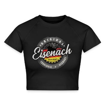 Original Germany Thüringen Eisenach Thüringer Wald - Cropped Frauen Organic T-Shirt - Schwarz - Vorne - AI Model Female 172 light (172cm)