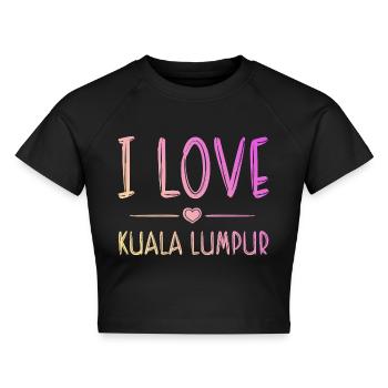 I Love Kuala Lumpur - Cropped Frauen Organic T-Shirt - Schwarz - Vorne - AI Model Female 172 light (172cm)