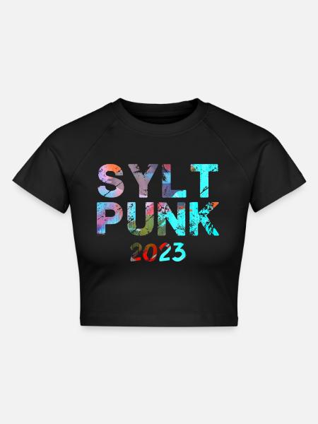 sylt punksylt punk,punk,punks,sylt,graffiti - Cropped Frauen Organic T-Shirt - Schwarz