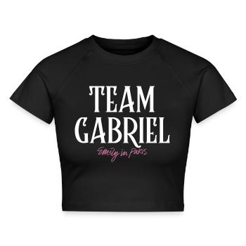 Emily In Paris Team Gabriel - Cropped Frauen Organic T-Shirt - Schwarz - Vorne - AI Model Female 172 light (172cm)