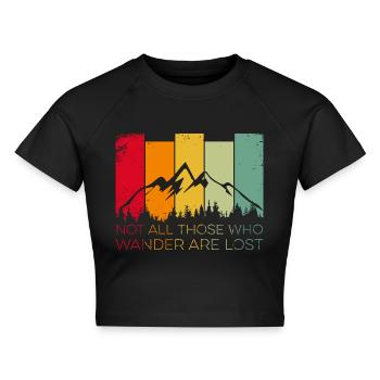Not all those who wander are lost - Cropped Frauen Organic T-Shirt - Schwarz - Vorne - AI Model Female 172 light (172cm)