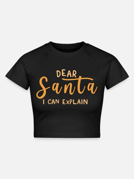 Santaclaus christmas Geschenk xmas - Cropped Frauen Organic T-Shirt - Schwarz