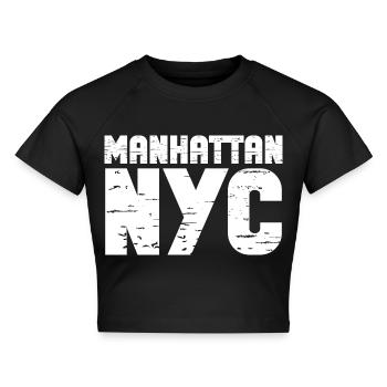 Manhattan - Cropped Frauen Organic T-Shirt - Schwarz - Vorne - AI Model Female 172 light (172cm)