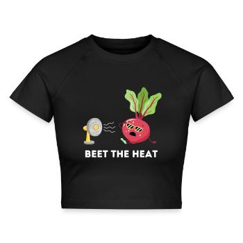 Beet the heat - Rote Bete im Sommer - Cropped Frauen Organic T-Shirt - Schwarz - Vorne - AI Model Female 172 light (172cm)