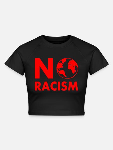 No racism - Cropped Frauen Organic T-Shirt - Schwarz