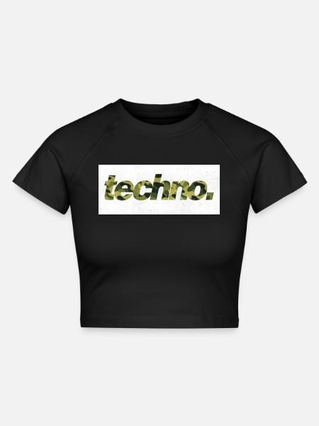 techno. camouflage - Cropped Frauen Organic T-Shirt - Schwarz