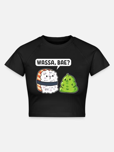 Wassa, Bae? Sushi Koch - Cropped Frauen Organic T-Shirt - Schwarz
