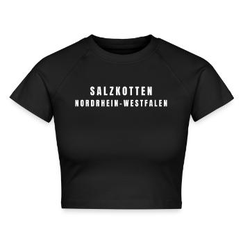 Salzkotten Nordrhein-Westfalen - Cropped Frauen Organic T-Shirt - Schwarz - Vorne - AI Model Female 172 light (172cm)