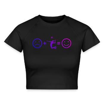 Herren Volleyballspielen Volleyballspieler - Cropped Frauen Organic T-Shirt - Schwarz - Vorne - AI Model Female 172 light (172cm)