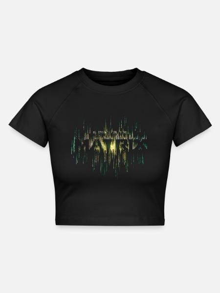 The Matrix Logo - Cropped Frauen Organic T-Shirt - Schwarz