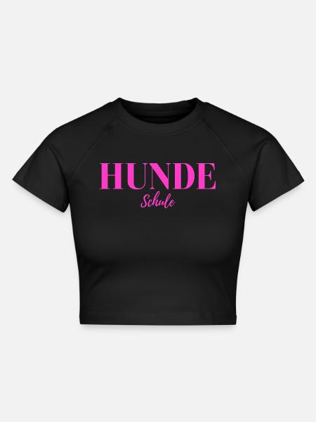 Hundeschule - Cropped Frauen Organic T-Shirt - Schwarz