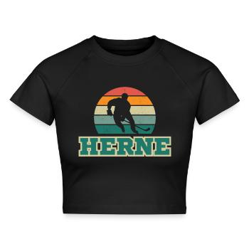 Herne, meine Stadt! - Cropped Frauen Organic T-Shirt - Schwarz - Vorne - AI Model Female 172 light (172cm)