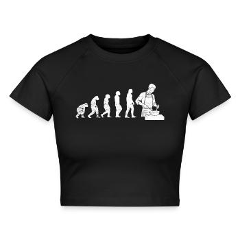 Bäckerei Bäcker Backen Brot - Cropped Frauen Organic T-Shirt - Schwarz - Vorne - AI Model Female 172 light (172cm)
