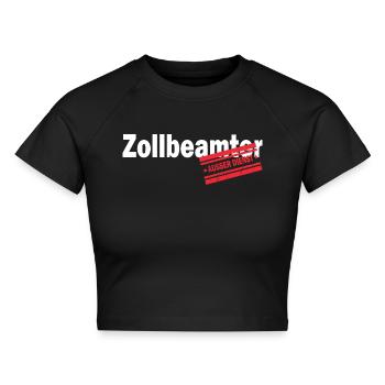 Zollbeamter Zoll Rente Ruhestand Geschenk - Cropped Frauen Organic T-Shirt - Schwarz - Vorne - AI Model Female 172 light (172cm)