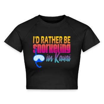 Kauai Schnorcheln - Cropped Frauen Organic T-Shirt - Schwarz - Vorne - AI Model Female 172 light (172cm)