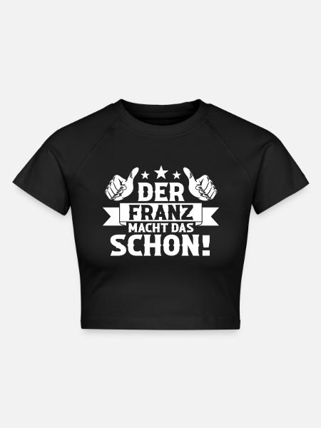 Franz - Cropped Frauen Organic T-Shirt - Schwarz