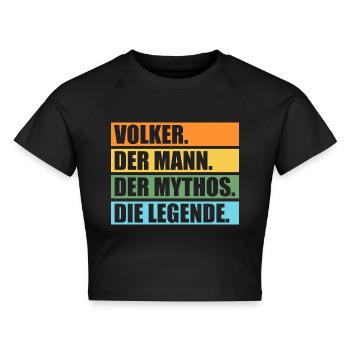 Volker - Cropped Frauen Organic T-Shirt - Schwarz - Vorne - AI Model Female 172 light (172cm)